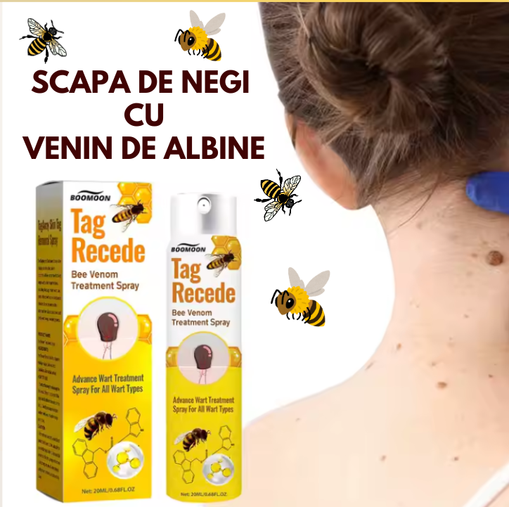 Spray Tratament cu Venin de Albine – Îndepărtează Negii și Imperfecțiunile Pielii