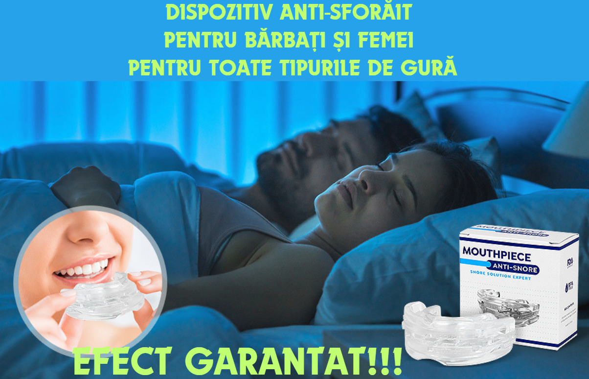 DISPOZITIV ANTI-SFORĂIT, PENTRU BĂRBAȚI ȘI FEMEI PENTRU TOATE TIPURILE DE GURĂ, EFECT GARANTAT!