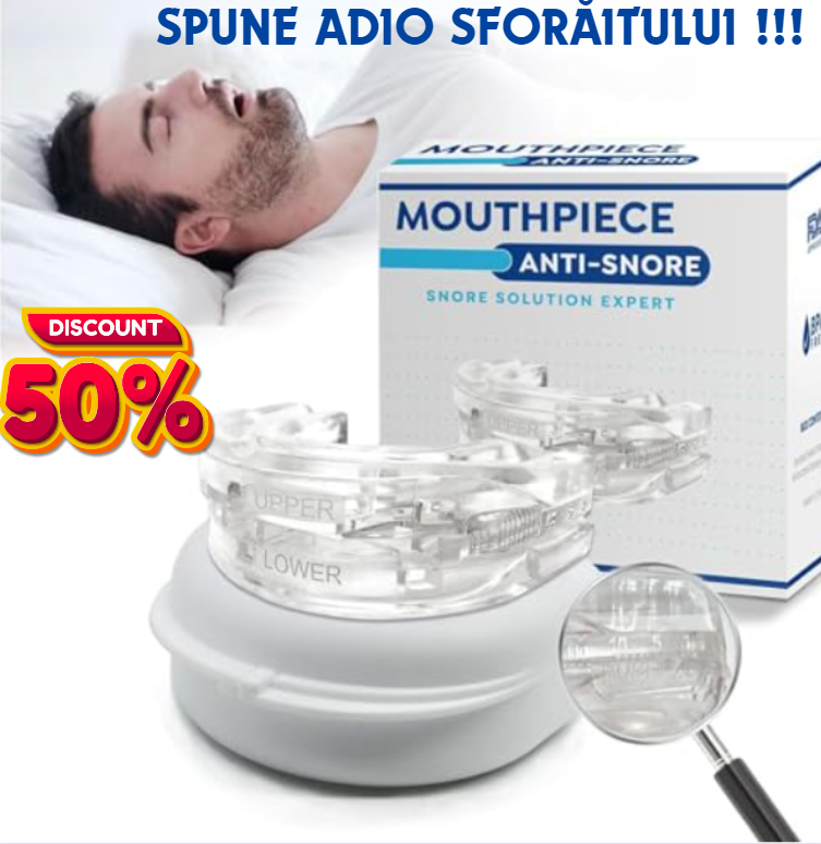 DISPOZITIV ANTI-SFORĂIT, PENTRU BĂRBAȚI ȘI FEMEI PENTRU TOATE TIPURILE DE GURĂ, EFECT GARANTAT!